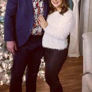 NWOT Eyelash White Open Back Sweater